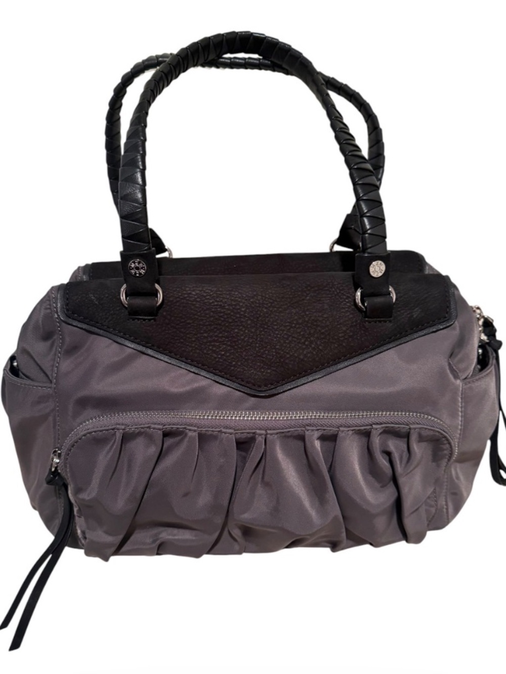 MZ Wallace Black Nylon Crosby Thompson Satchel Multi Pockets - Picture 2 of 10